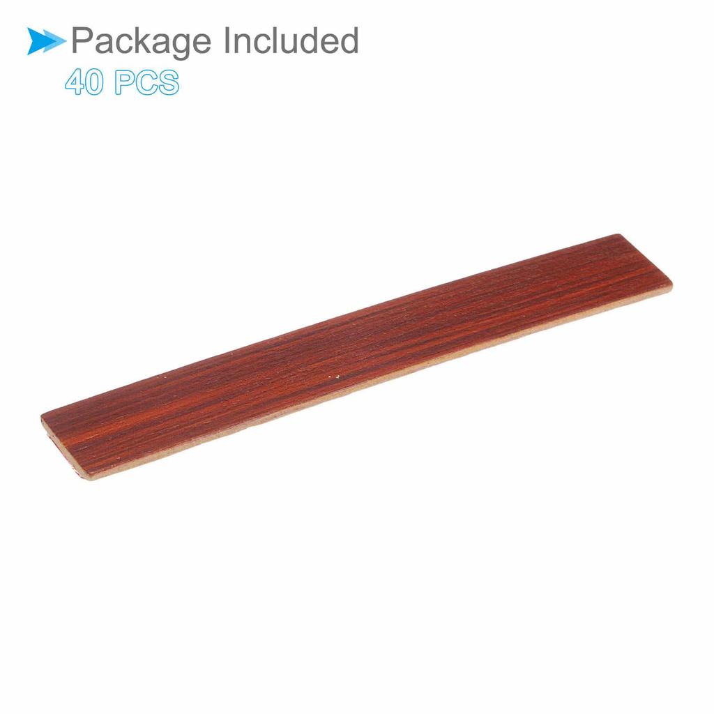 CoCud Dollhouse Flooring, 3.94 Inch Length, Self-Adhesive Wooden Flooring for Miniature Dollhouses, Peel and Stick (Red) - 40 Pieces (For Dollhouse