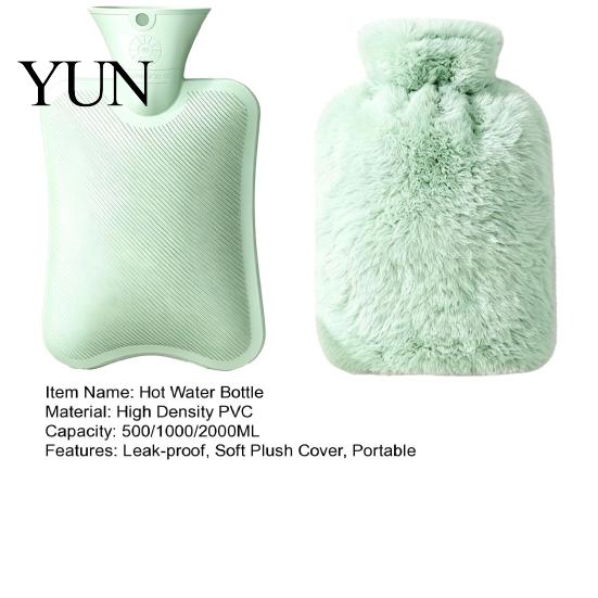 Explosion Proof Water Bag Hot Bottle with Plush Cover, 500/1000/2000ML Leak-proof Bag, Reusable Pouch Cold Compress for Shoulder, Back, Hand,