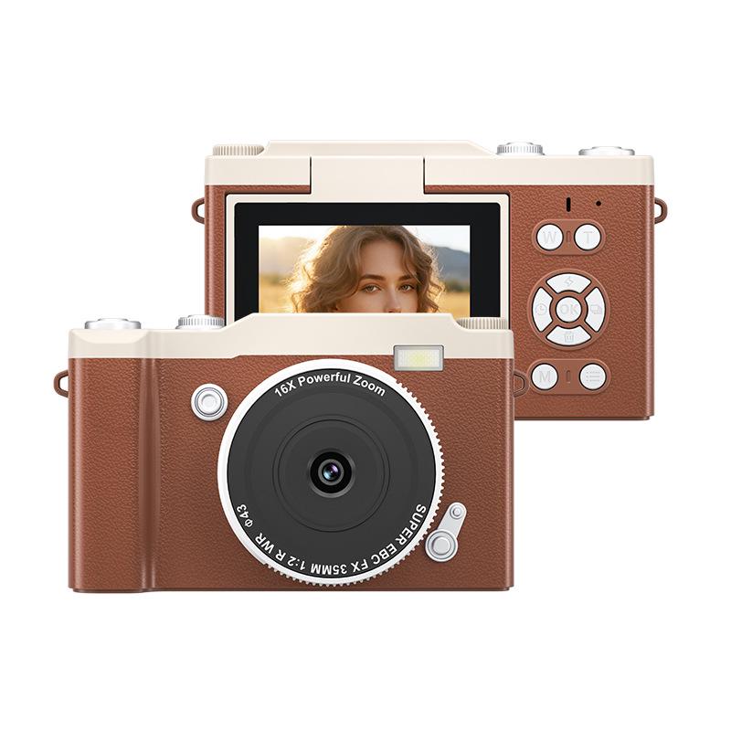 Retro Flip-Style CCD Camera & Camcorder: Portable Long-Zoom Digital Student Device for Photo & Video