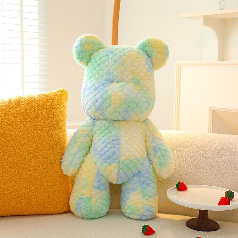 Rainbow Cartoon Bear Simulation Short Plush Filling Plush Doll Toy Decoration
