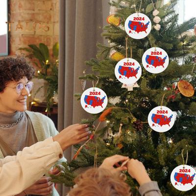 1/2/3/5 ks Ozdoba na prezidentské voľby v USA 2024 Výsledky volieb štátov USA Vianočná ozdoba na stromček Pamätná spomienka pre podporovateľa