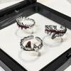 Personalisierter Modischer Unregelmäßiger Offener Flammenring Personalisierter Dunkler Stil Geometrischer Schmuck Zubehör für Damen Großhandel