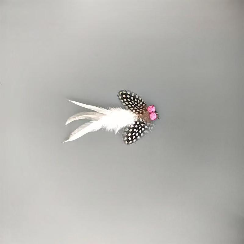 Artificial Insects Cat Teasing Stick Change Head Toy Pet Feather Wings Toys