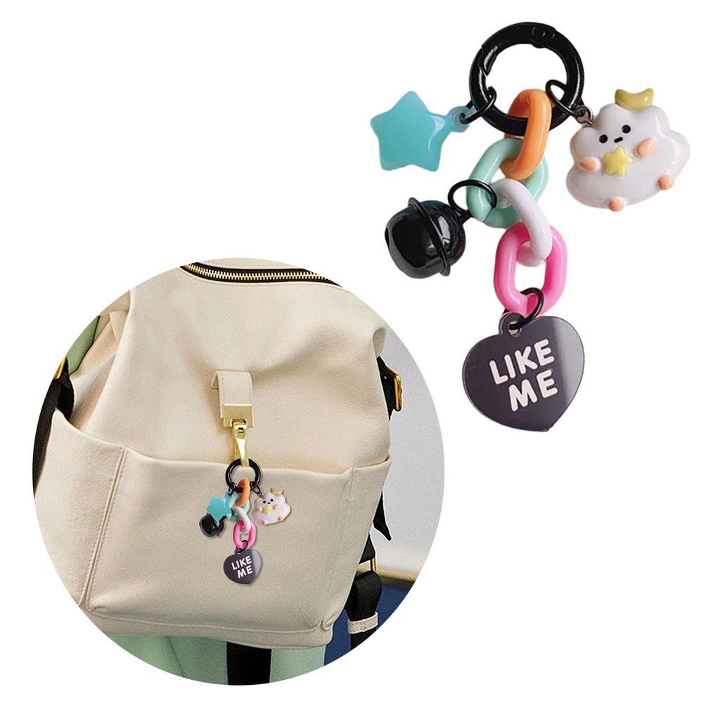 Moon Cloud Star Bell Heart Pendant Keyring Handmade Resin Keychain Women's Handbag Decoration Elegant Bag Ornament