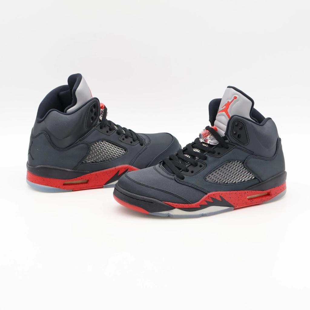 136027-006 Nike Air Jordan 5 Retro Satin Black University Red Bred (Men's)
