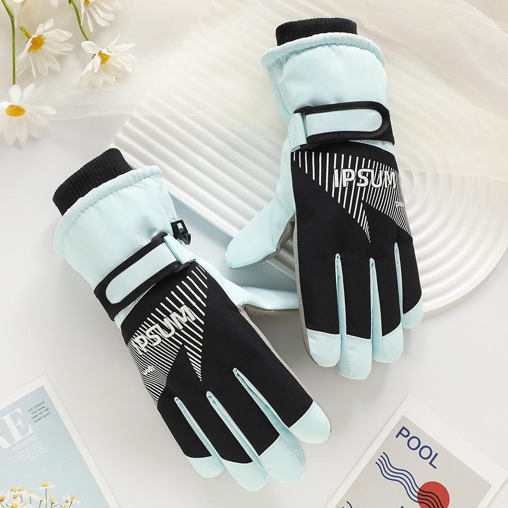Ski Gloves for Men and Women Outdoor Winter Thickened Windproof Water Splashing Cold and Velvet Touch Screen Riding Warm Gloves