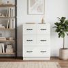 White Drawer Cabinet 66 x 34.5 x 87 cm Particleboard