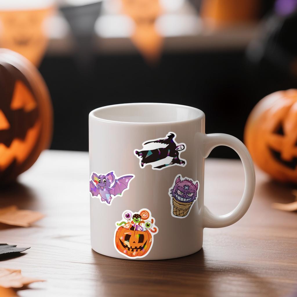 100 Pieces Halloween Pumpkin, Scary Stickers, Cake Stickers For Tableware, Notebook, Luggagen