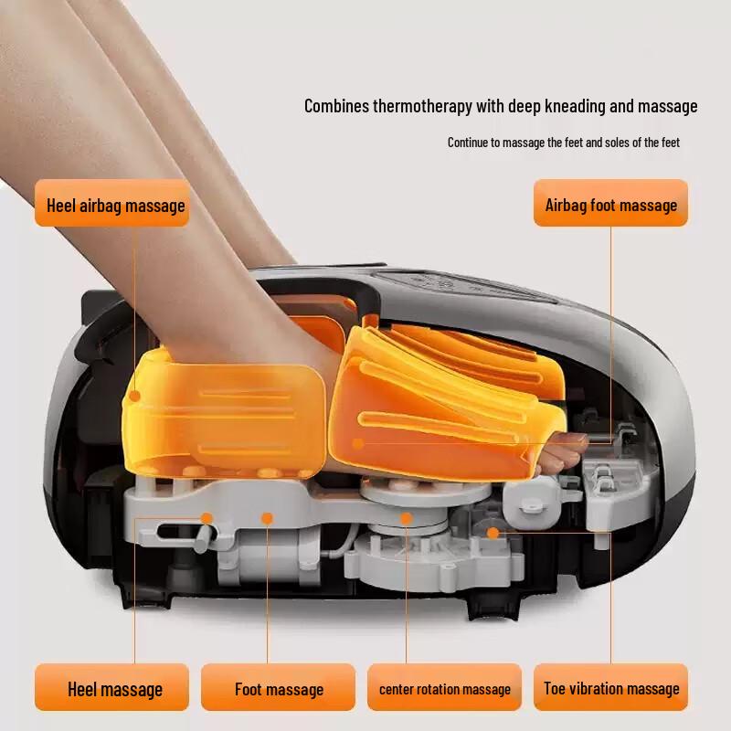 Semi-Enclosed Foot Massager with Heat and Kneading