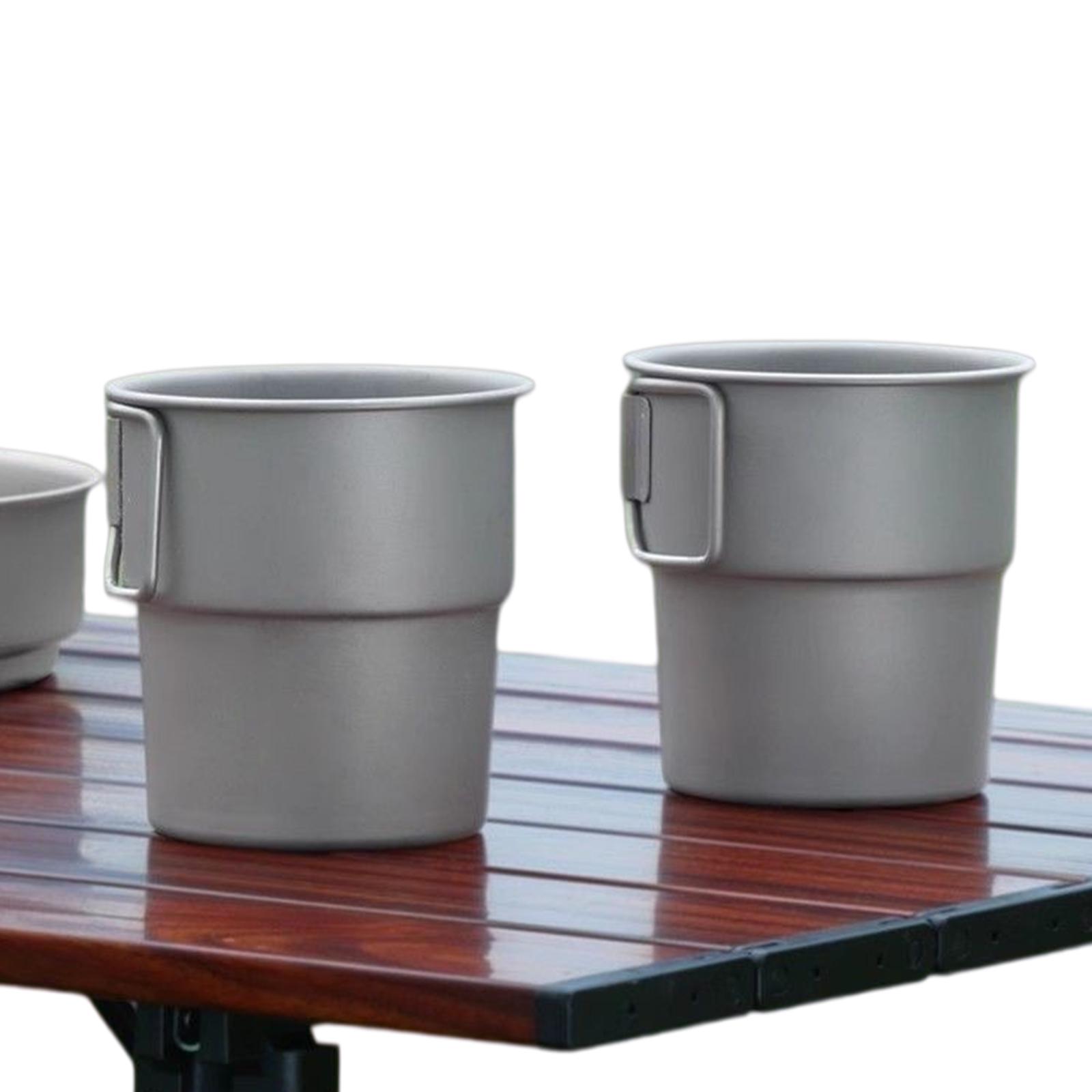 Titanium Coffee Mug Lightweight Titanium Camp Mug with Foldable Handle for Outdoor Hiking Picnic Open Fire Cooking China Mainland