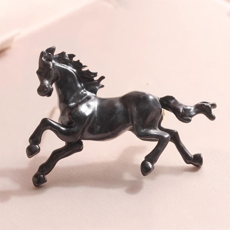 

Ретро Брошь Знака Зодиака, Модная Эмалевая Брошь-Корсаж в виде Животного, Величественная и Галопирующая Лошадь чёрный