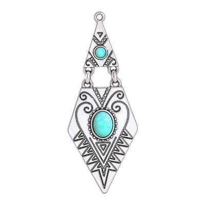 Vintage Ethnic Stone Setting Pendants For Women Earrings Necklaces Pendants Charms Jewelry Making Diy Jewelry Accessories