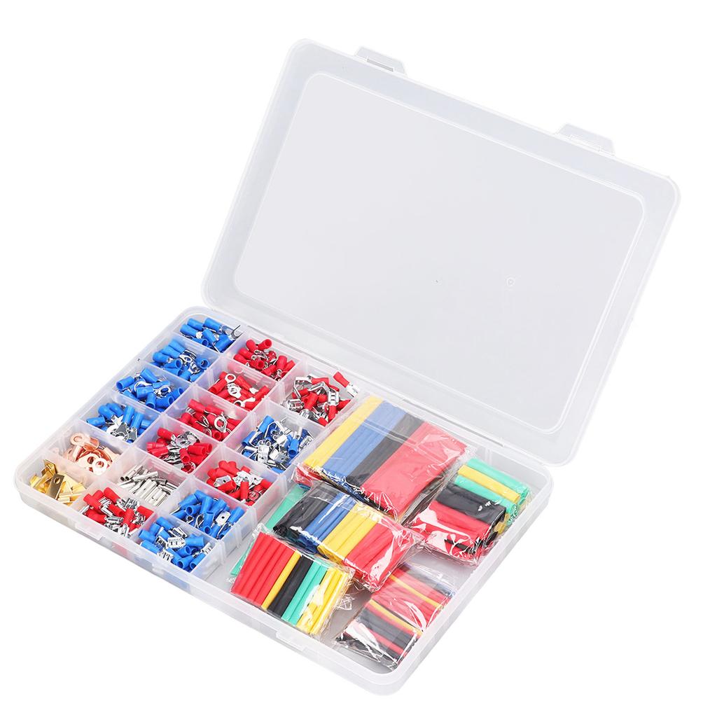 678PCS Cold Pressed Terminals Kit Rubber Electrical Insulated Terminals Assortment Kit with Storage