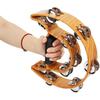 Tambourine, Double Row Metal Jingles Hand Held Percussion Tambourine Half Moon Handbell Musical Instrument with Ergonomic Grip for Adults