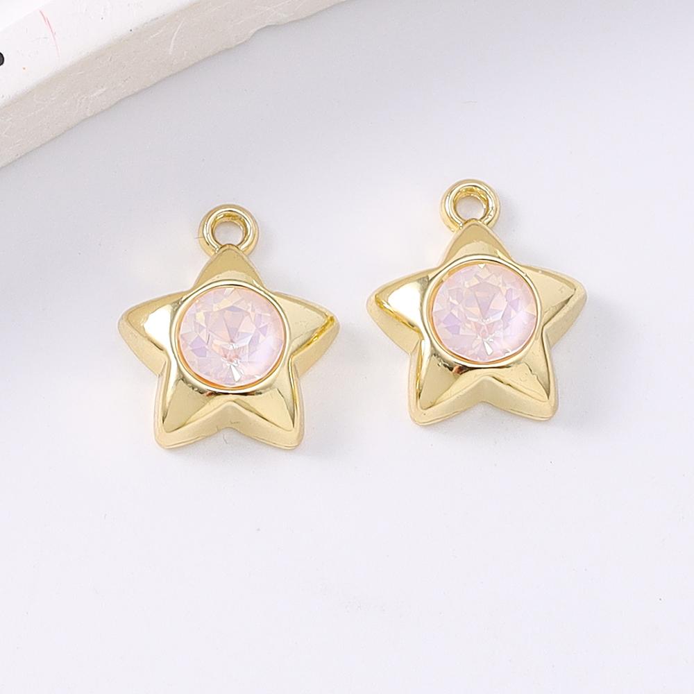 5pcs Cute Crystal CZ Love Heart Charms Pendants for Necklace Earrings Bracelet DIY Jewelry Making Accessories