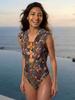 2026 Translucent Night Sky Smart Strappy One-Piece Swimsuit