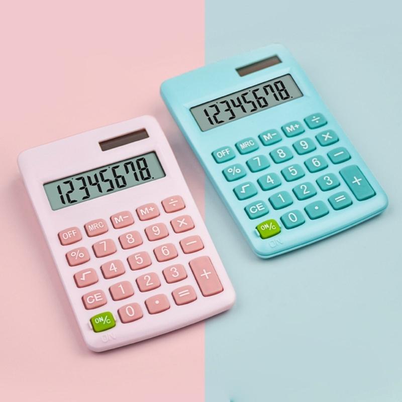 8 Digit Desktop Calculator Large LCD Display Solar/Battery Double Power Office Calculator for Home School Computing Use