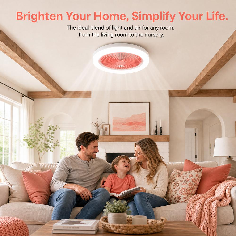 

AC 85-265V LED Fan Lamp 30W Quiet Ceiling Fan Modern Ceiling Fan Light Living Room розовый