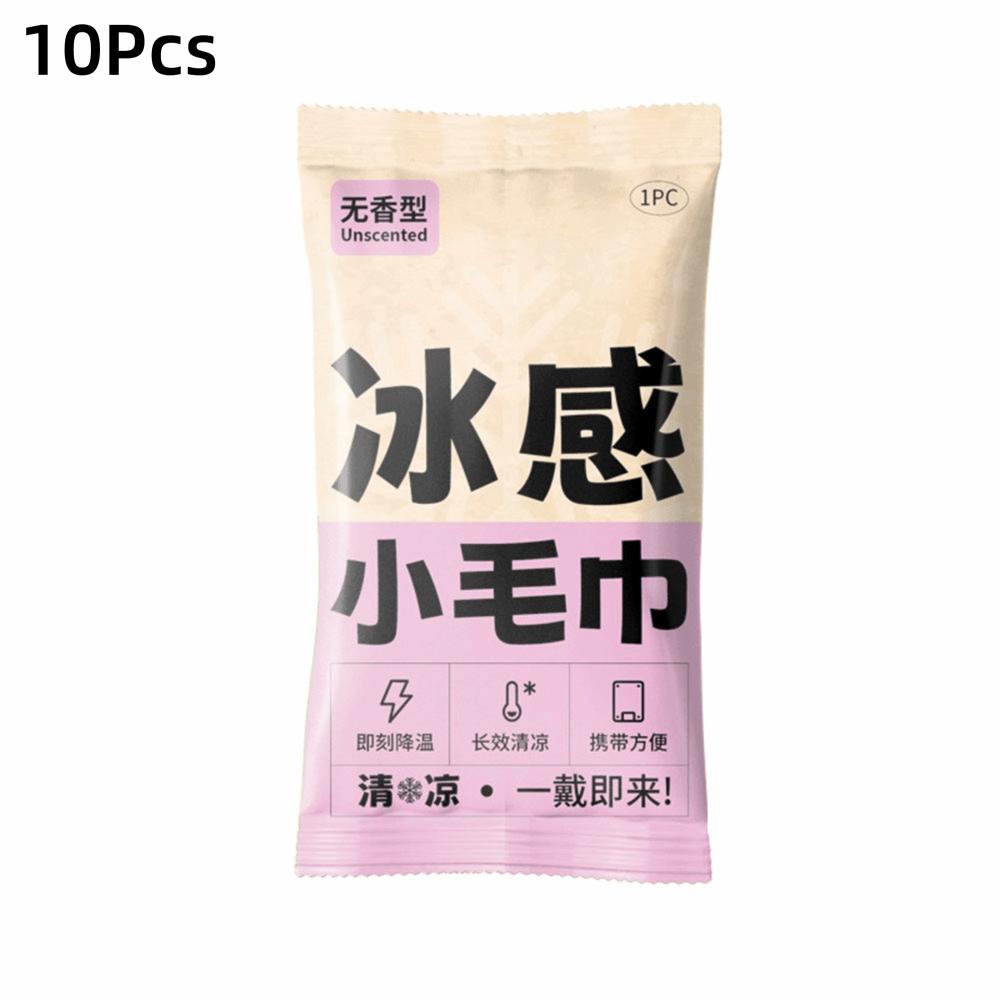 10Pcs Non Woven Fabric Cooling Towel Disposable Sweat Wipes New Instant Cold Towel Outdoor Sports