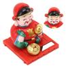 God of Wealth Decoration Solar Powered Fortune Ornaments with Nodding Head for Car Dashboard and