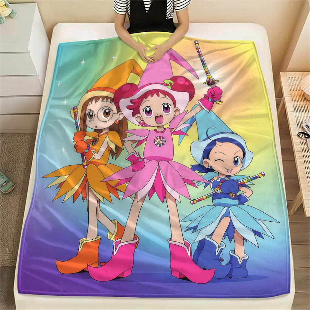 Ojamajo Doremi Flannel Blanket, High Quality Comfortable for All Seasons, Home Decor, Warmth and Comfort