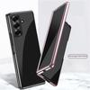 Electroplated Transparent Phone Case For Samsung Galaxy Z Fold 3 4 5 6 7 8 Ultra ZFold7 Fold6 5G 2-piece Set Plating Clear Cover