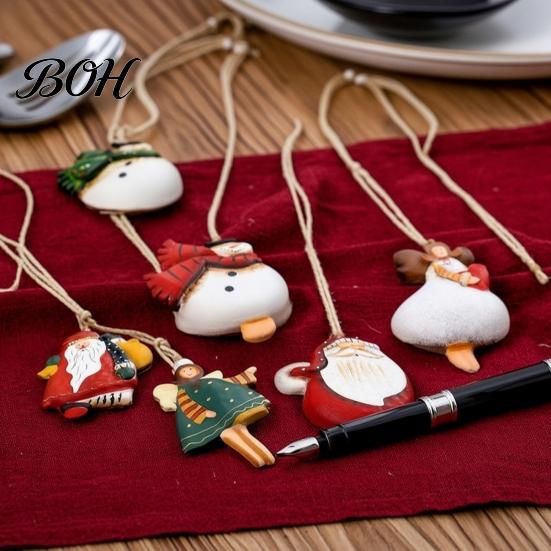 Festive Wooden Ornaments for Holidays 16/24/32Pcs Christmas Ornaments, Flying Angels Decorations, Santa Claus Rustic Xmas Party Supplies Holiday