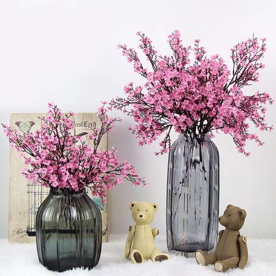 Artificial Flowers Cherry Blossoms Gypsophila Fake Plants DIY Wedding Bouquet Vases Home Room Decor Faux Festival Branch Outdoor