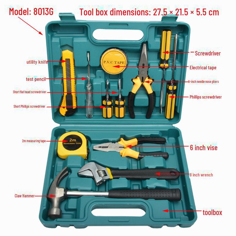 8, 9, 12, 13, 16-Piece Household and Car Repair Tool Kit