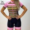 Kombinezon Rowerowy Xama Cycling Damski Seksowny Lampart Kombinezon Krótki Rękaw Tri Suit Odzież do Wyścigów Rowerowych Pro Rozmiar 2XS-4XL