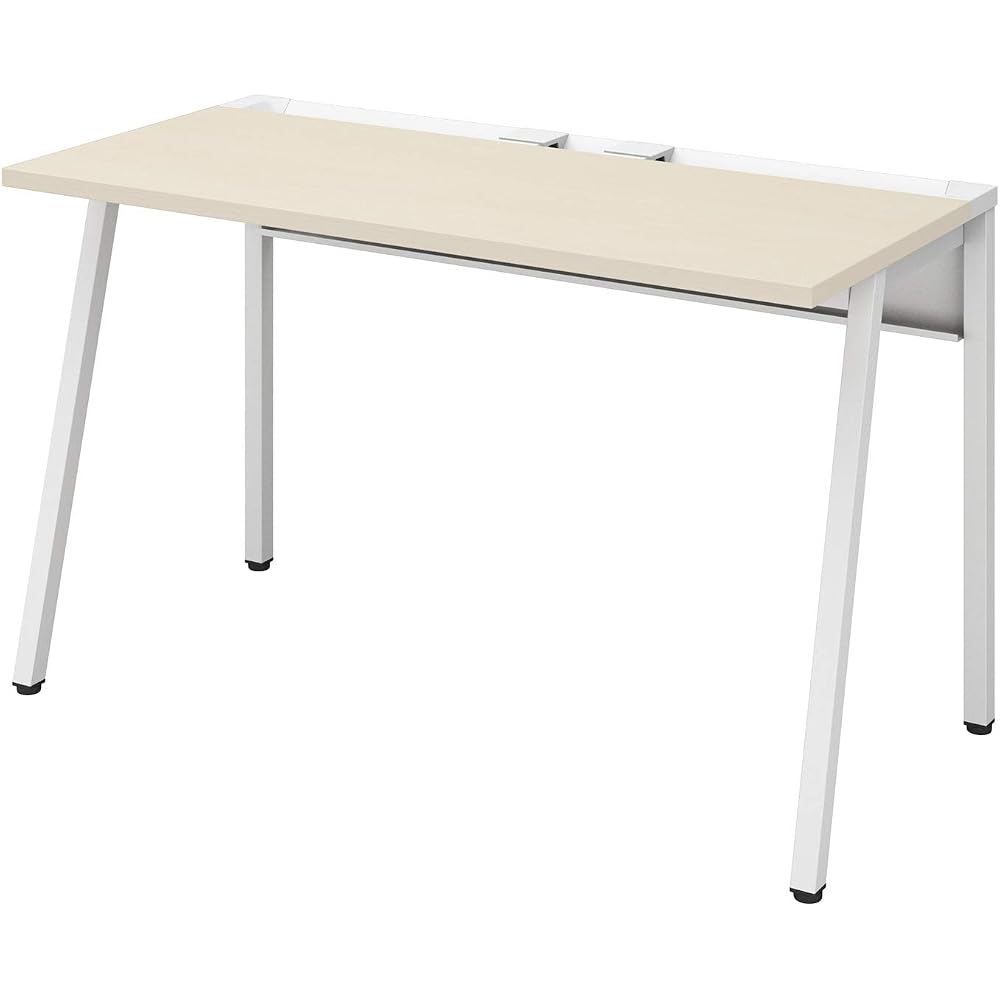 Office Desk Kokujoline Flat Desk Work Desk White x Natural Width 120 x Depth 60 cm [2 Packs] DLE-...