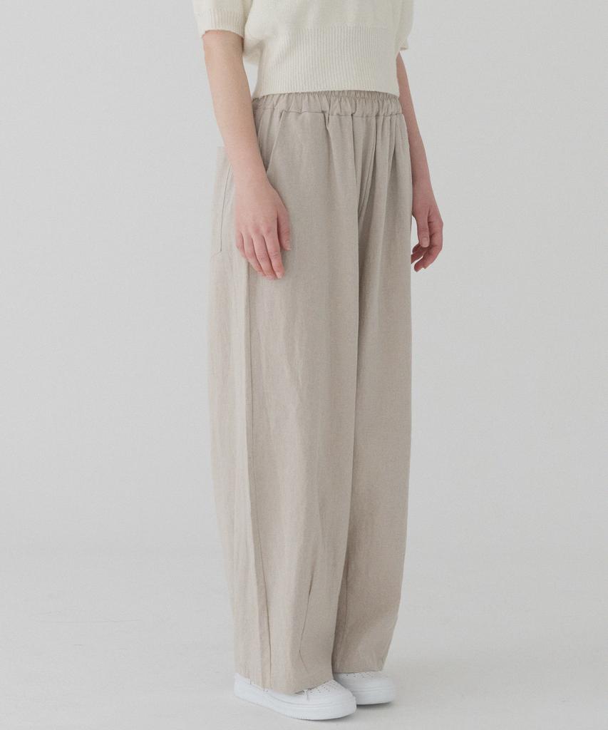 PIANER Comfortable Linen Balloon Pants (Beige)