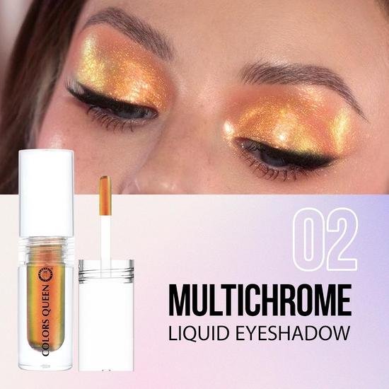 Colors Queen Multichrome Liquid Eyeshadow | Long Wearing & Highly Pigmented Eyeshadow with Metallic Finish | Transfer Proof (02 - I See Gold)