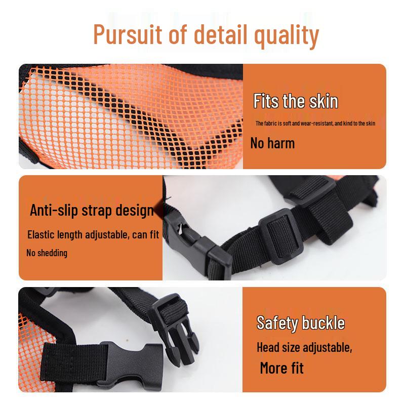 French Bulldog Bichon Anti-Bite Muzzle: Short Snout Pet Face Mask for Puppies and Pugs