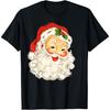 Vintage Christmas Santa Claus Face Old Fashioned T-Shirt(1)