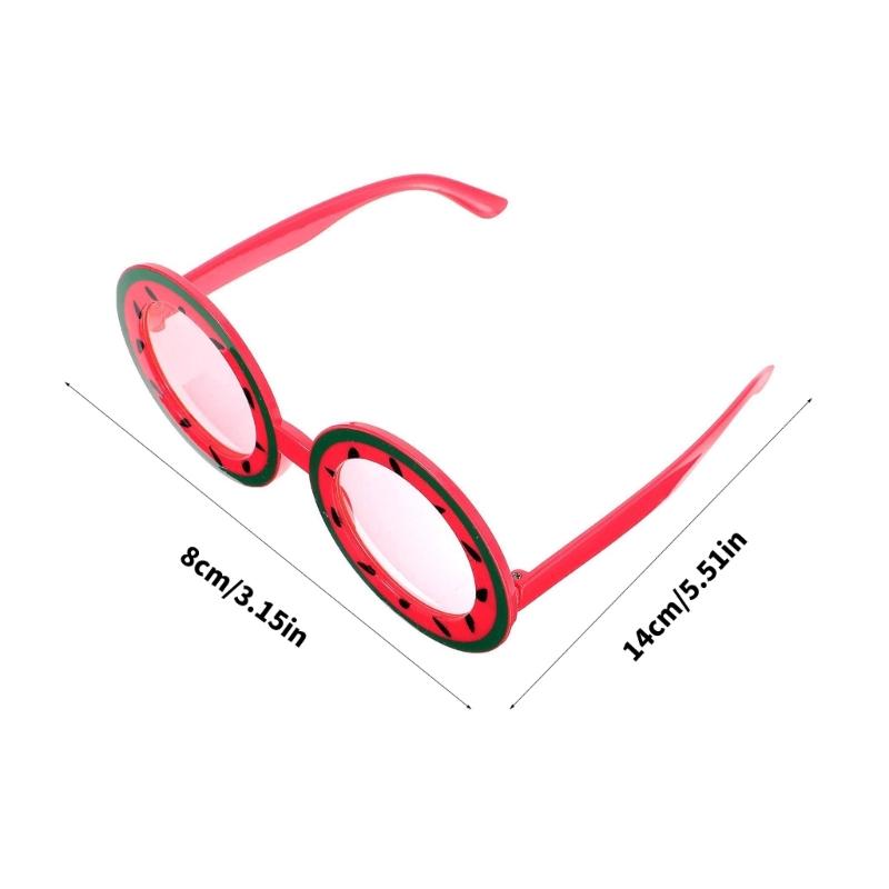 Fun Round Watermelon Design Eyewear Perfect For Theme Parties Cosplay Event Comfortable Lightweight PC Frame
