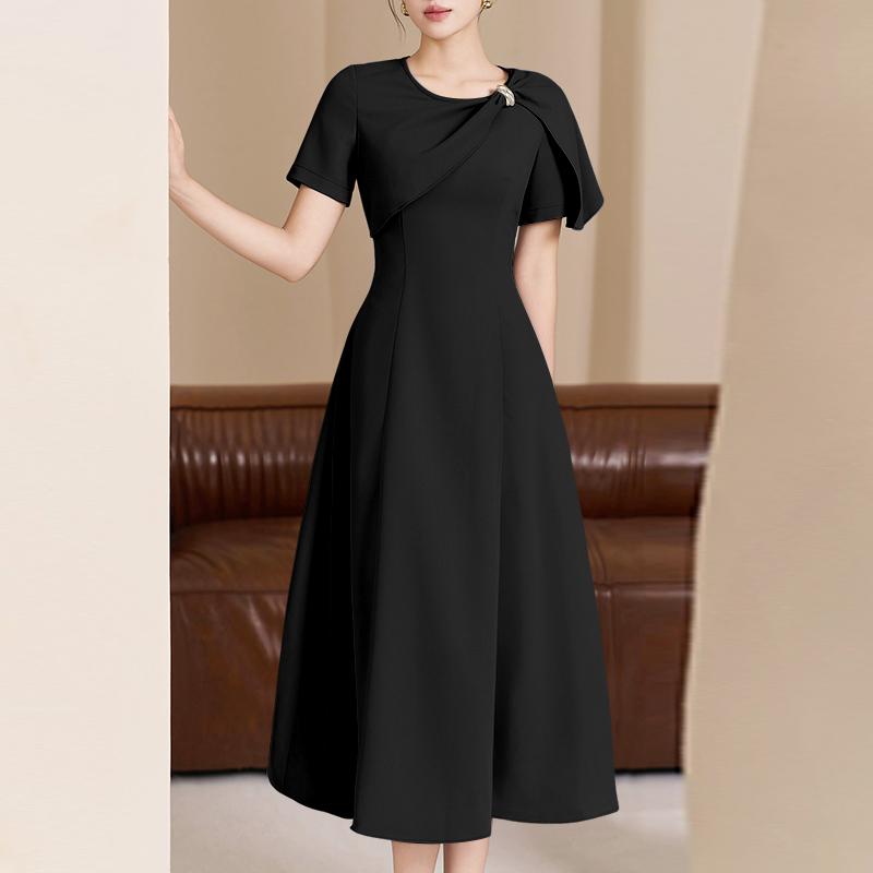 ZANZEA Women Daily Casual Elegant Round Neck Casual Short Sleeve Dress
