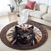 Wolf Chief Round Area Rug,Carpet Rug for Living Room Bedroom Sofa Playroom Decor,Non-slip Floor Mat