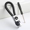 Center Hub Cap Hand-Woven Leather Car Key Ring Rope Key Chain Waist Keychains for Mitsubishi Outlander Pajero L200 Ralliart