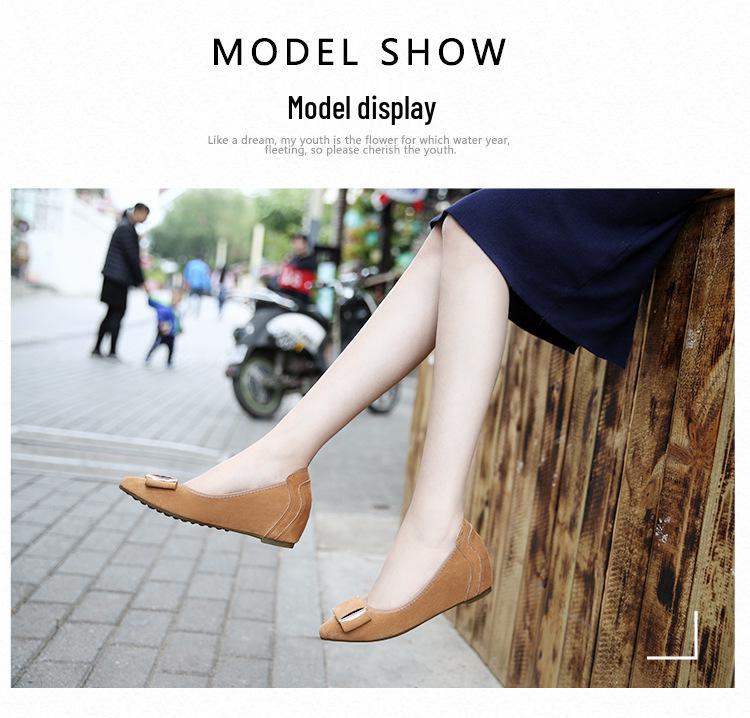 Women's Spring/Autumn Wedge Loafers: Comfortable Pointed Toe with Hidden Height and Soft Sole