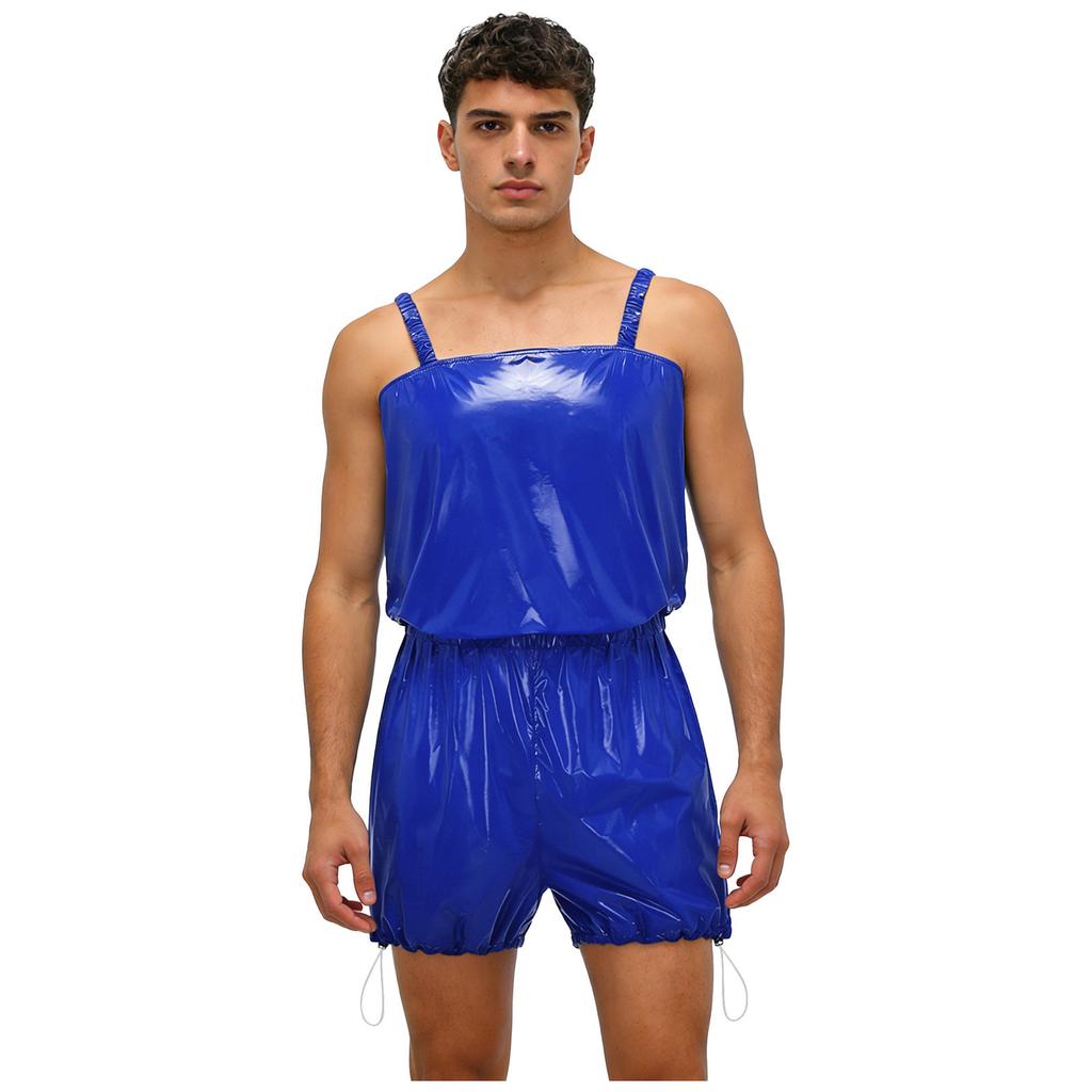 Body Adaptable de una Pieza para Hombre Cubierta de Pañal Impermeable Piernas con Cordón Correas Elásticas Cintura Monos