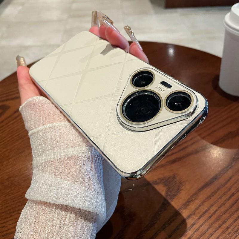 Magnetic Snap-on Case Pura 80 Pro With Built-in Lens Protector Full Coverage Shockproof PC Cover In Starlight White