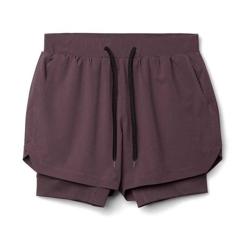 Crazy Muscle Men's Sports and Leisure Shorts Double Layered Marathon Basketball Fitness Quick Drying Shorts