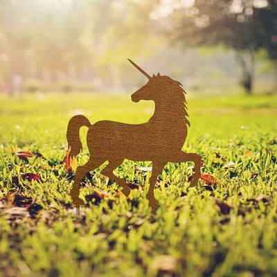 Atractivo Marcador de Jardín de Caballo de Metal Rústico – Añade Atractivo a tu Exterior con Encantador Arte de Hierro