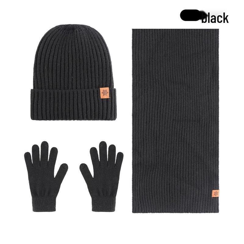 Set 3 Pezzi Inverno Cappello Lavorato a Maglia Sciarpa Guanti