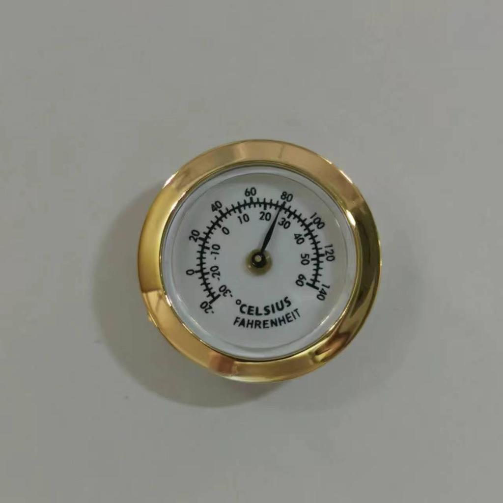 28mm Zinc Alloy Round Pointer Thermometer, Induction Type, Dual Fahrenheit & Celsius Gauge