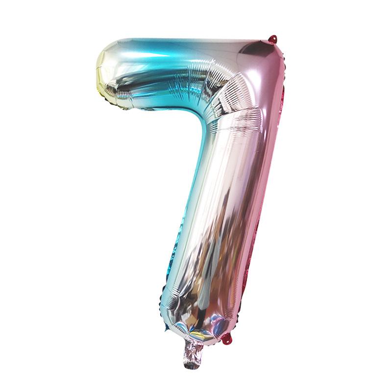 32 Inch Gradual Change Color Aluminum Film Digital, Medium Aluminum Film Digital Balloon Birthday Party Holiday Decoration