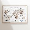 World Map Canvas Painting Animal Theme Educational Wall Art Nordic Posters and Prints Pictures for Boy Kids Room Home Decoration