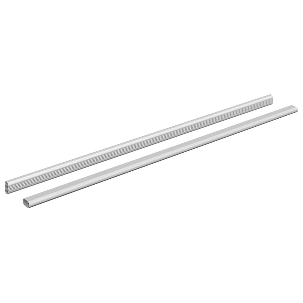 Clothes Rod 2 pcs Silver 864 x 15 x 29 mm Aluminium Alloy
