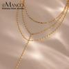 EMANCO Stainless Steel Minimalist Style Water Wave Chain Multi Layer Lariat Necklace Fashion Women's Jewelry Wholesale